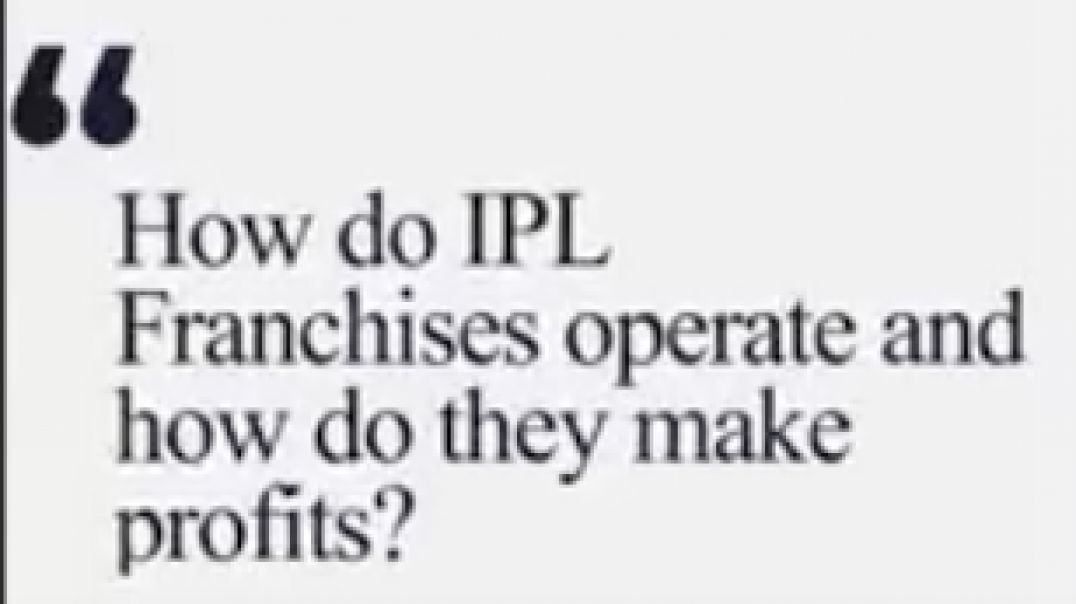 How IPL Franchise Make Profit From There Team