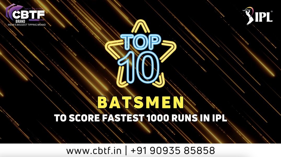 ⁣TOP 10 BATSMEN TO SCORE FASTEST 1000 RUNS IN IPL
