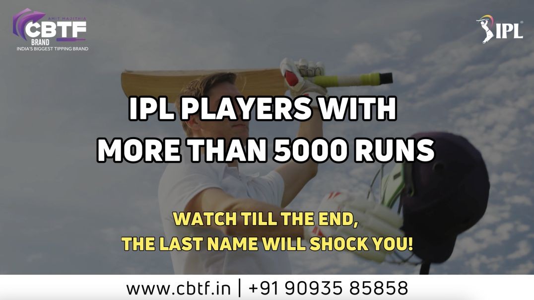 ⁣IPL PLAYERS WITH MORE THAN 5000 RUNS