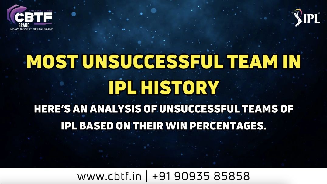 ⁣MOST UNSUCCESSFUL TEAM IN IPL HISTORY