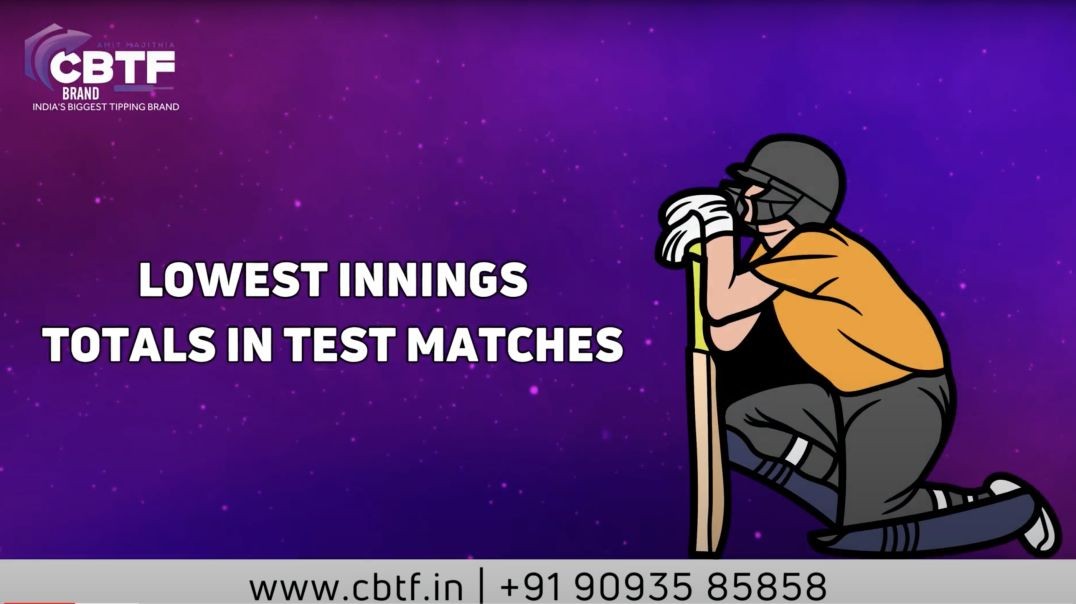 ⁣LOWEST INNINGS TOTALS IN TEST MATCHES