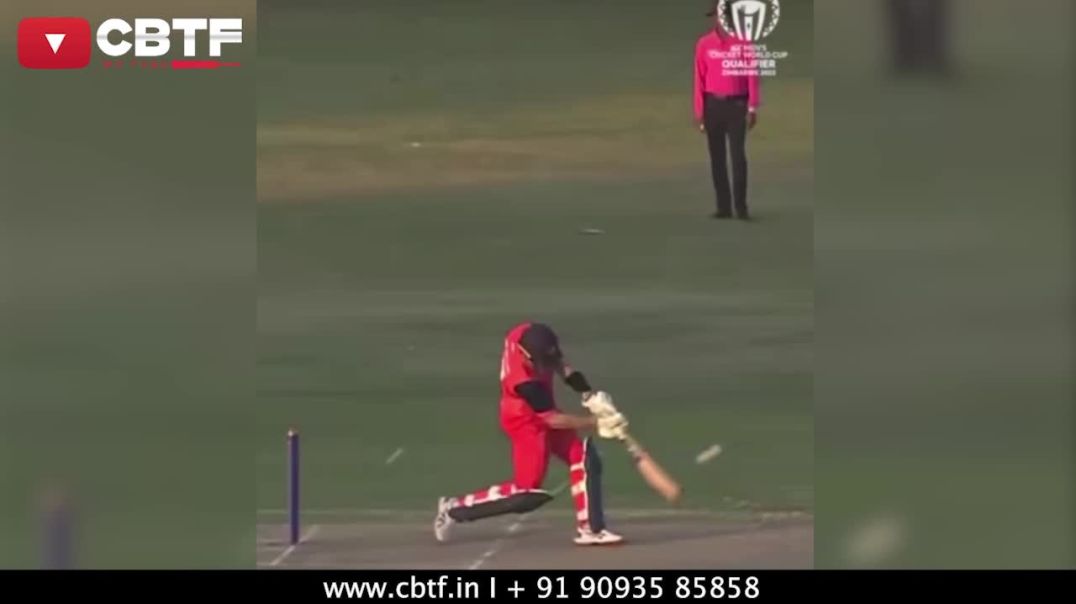 ⁣Logan van beek made history by hitting 30 runs in super over against WI in WC Qualifiers 2023