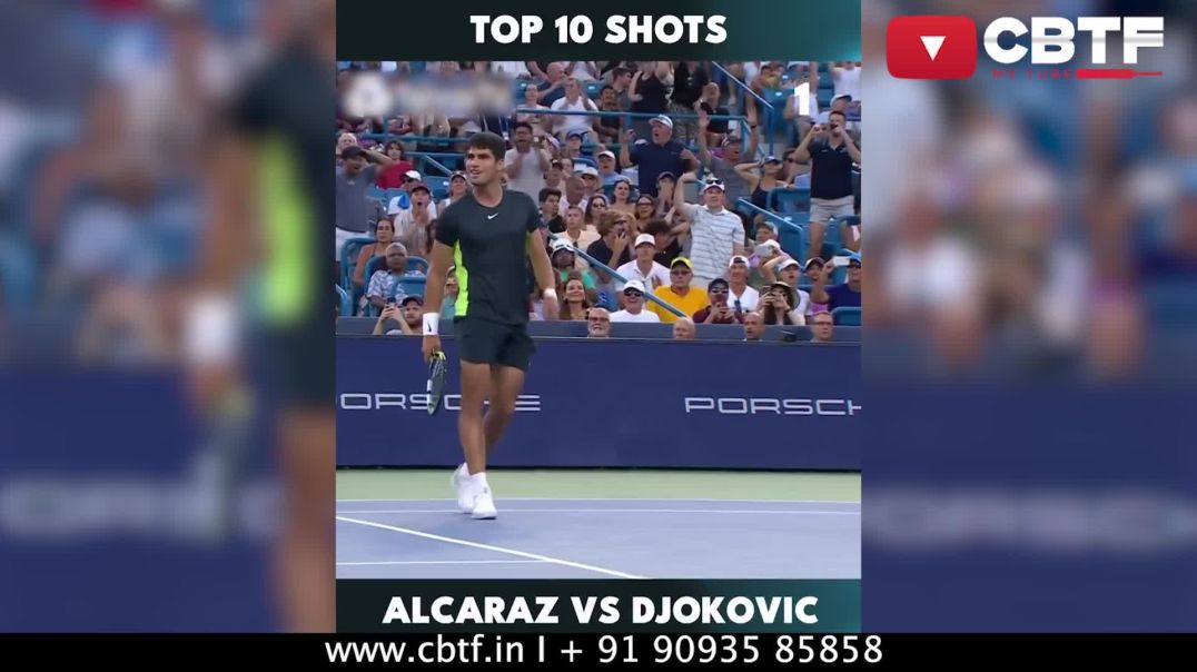⁣Tennis Clash: Djokovic vs Alcaraz Top 10 Shots